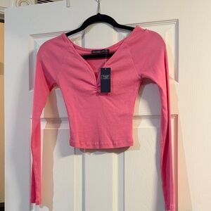 Abercrombie & Fitch Pink Long Sleeve Blouse